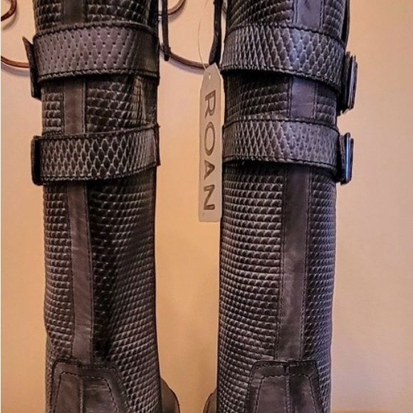 Roan Women's Black Knee-High Boots 8 Riding Leather - Picture 3 of 3